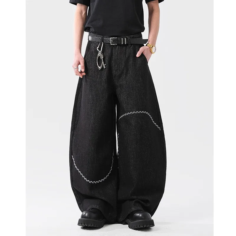 Black Embroidered Loose Wide Leg Men's Jeans Retro Design Casual Comfortable Straight Cut Trousers Youth Fashion Denim Pants
Black Embroidered Loose Wide Leg Men's Jeans Retro Design Casual Comfortable Straight Cut Trousers Youth Fashion Denim Pants