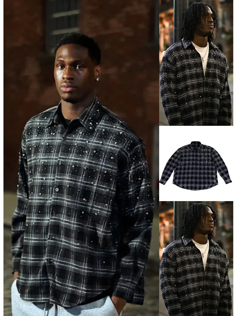 Men's Long Sleeve Shirt Diamond Embedded Street Fashion Starry Polyester Loose Fit Button up Casual Wear Spring 2026
Men's Long Sleeve Shirt Diamond Embedded Street Fashion Starry Polyester Loose Fit Button up Casual Wear Spring 2026