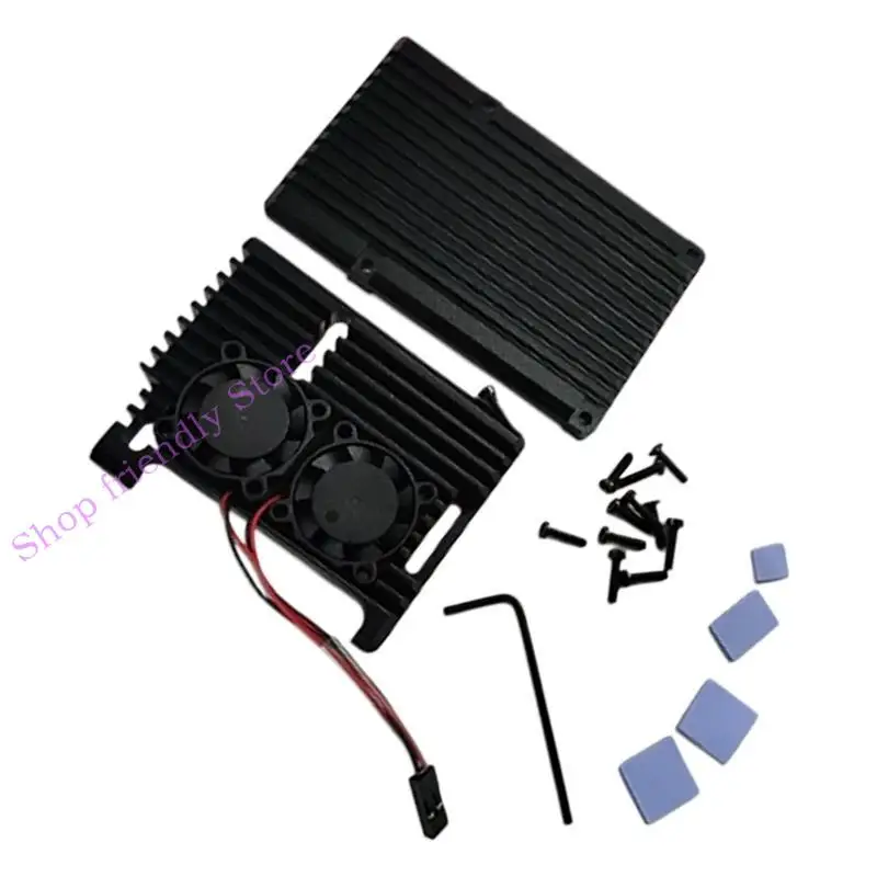 594A Durability Aluminium Alloy 4B Armors Case Heatsink for Raspberry Pi4B with Double Quiet Fan Efficient Heat Management
594A Durability Aluminium Alloy 4B Armors Case Heatsink for Raspberry Pi4B with Double Quiet Fan Efficient Heat Management