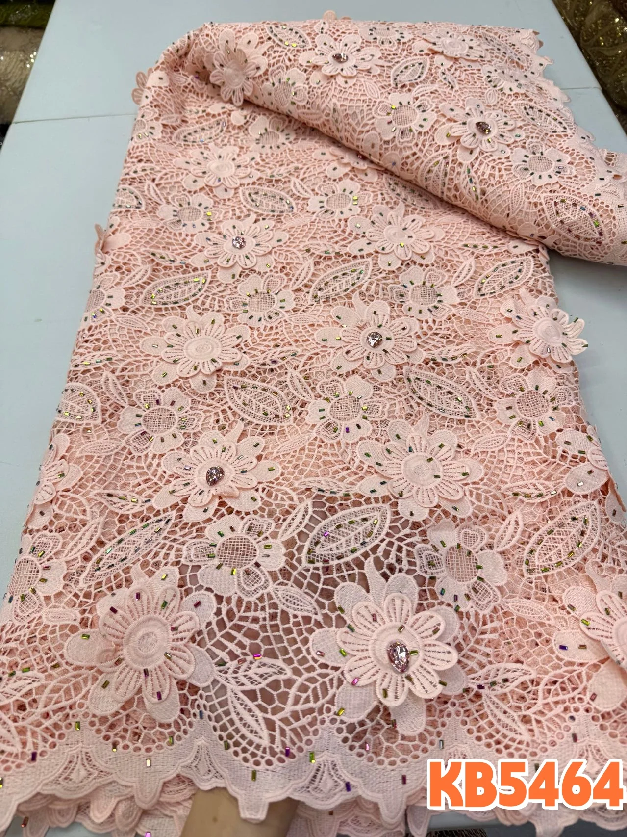3D Flower Stones Cord Guipure Lace African White Guipure Fabric Sequins Water Souble for Party Dresses With Rhinestones KB5464
3D Flower Stones Cord Guipure Lace African White Guipure Fabric Sequins Water Souble for Party Dresses With Rhinestones KB5464