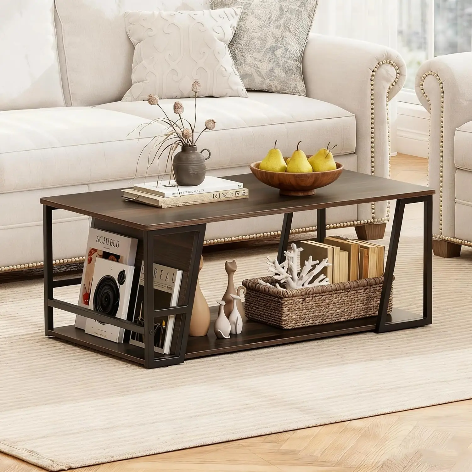 ern Coee Table with Storage, 2-Tier Rustic Wood Center Table with Shel, Comparent, Metal e, Recular Geometric Living Room Table
ern Coee Table with Storage, 2-Tier Rustic Wood Center Table with Shel, Comparent, Metal e, Recular Geometric Living Room Table