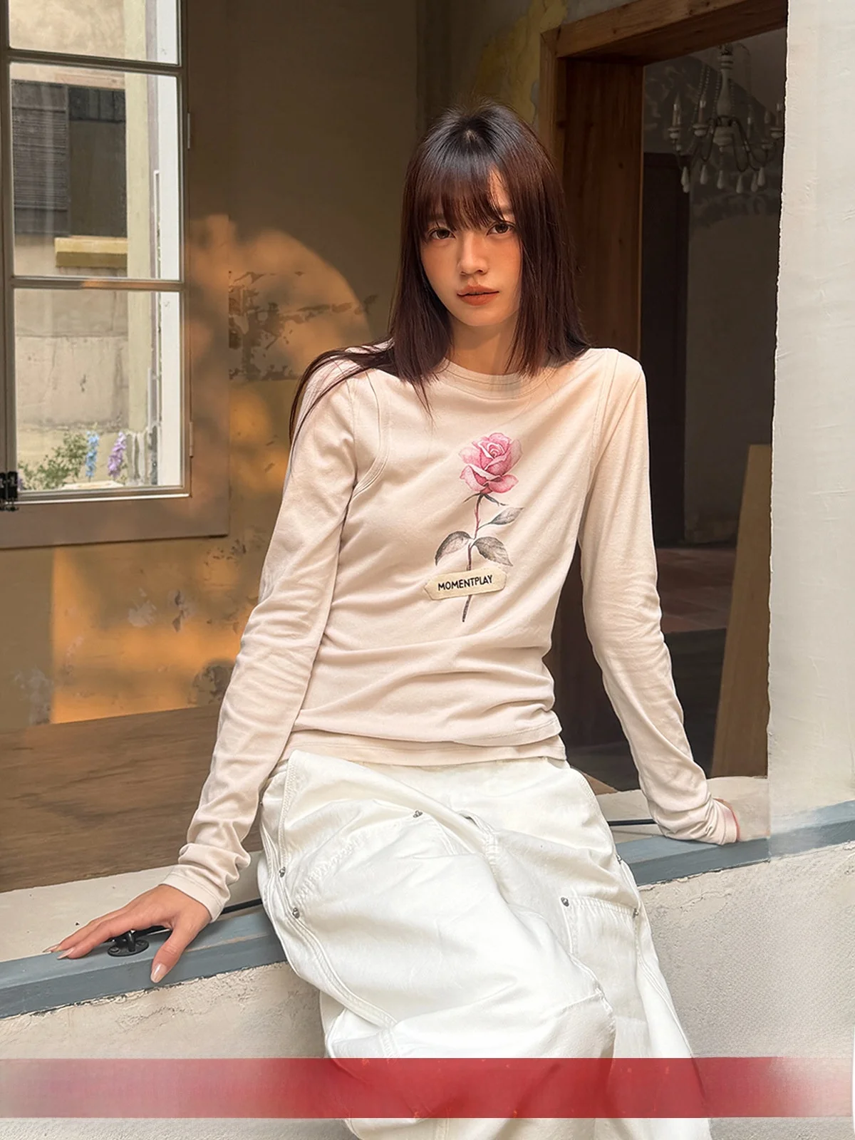 Brand Long Sve T-irt Rose Pattern Handpied Store Women's Daily Cotton Blend round Ne Regular Fit T-irt
Brand Long Sve T-irt Rose Pattern Handpied Store Women's Daily Cotton Blend round Ne Regular Fit T-irt