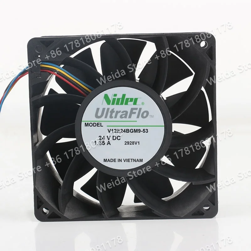 Original Nidec DC24V 1.35A AC EC 12038 High air volume 120X120X38MM inverter four-wire V12E24BGM9-53 cooling fan
Original Nidec DC24V 1.35A AC EC 12038 High air volume 120X120X38MM inverter four-wire V12E24BGM9-53 cooling fan