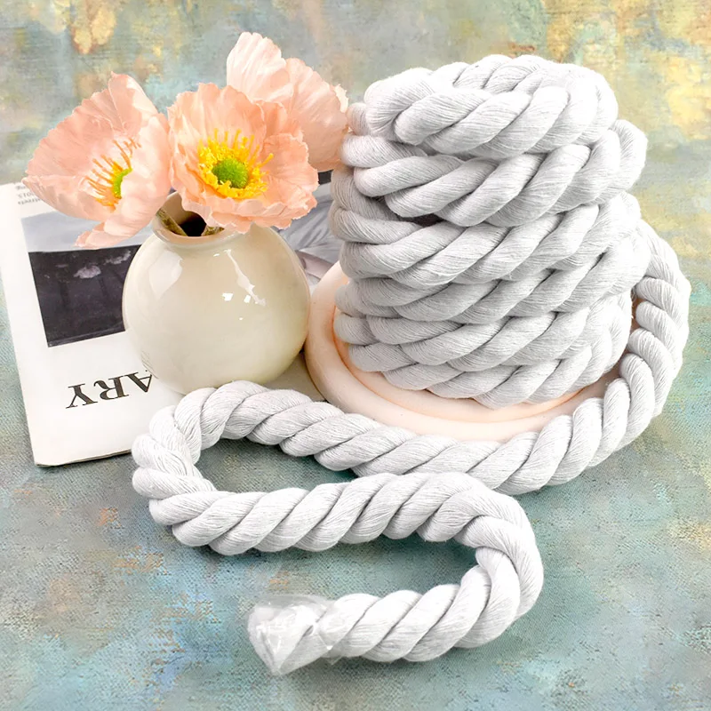 5M 7-20mm White Cotton Macrame Rope Sewing 3 Shares Twisted Cord Backpack Knapsack Braided Drawstring Ropes DIY Accessories
5M 7-20mm White Cotton Macrame Rope Sewing 3 Shares Twisted Cord Backpack Knapsack Braided Drawstring Ropes DIY Accessories