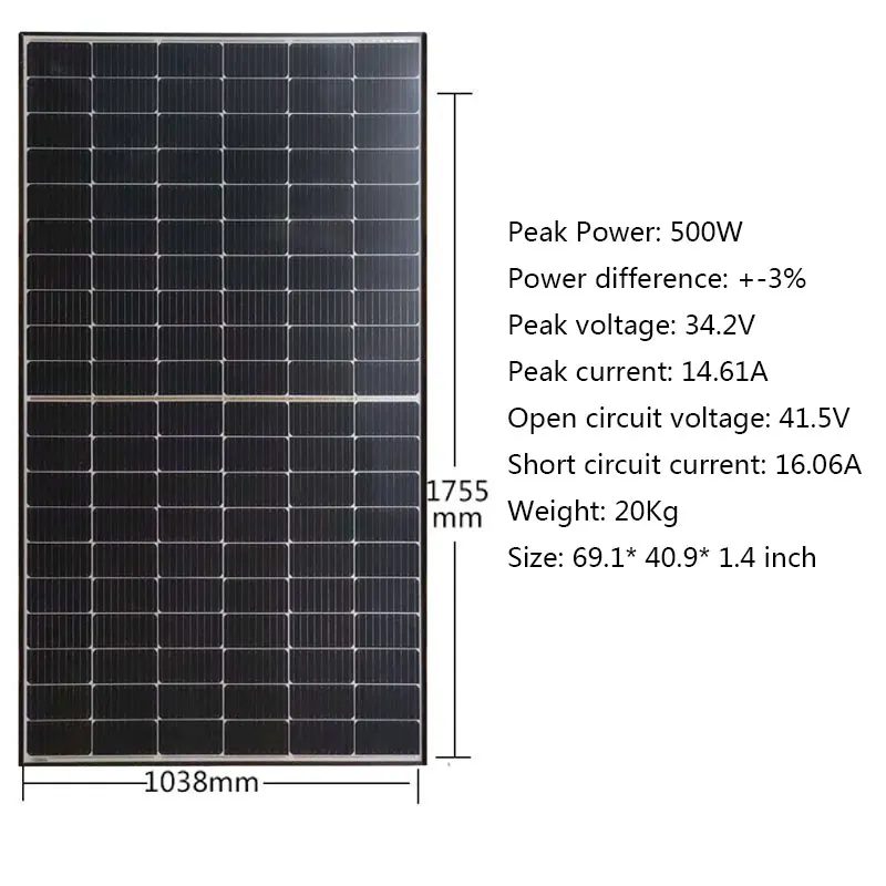 Tempered Glass Black Frame Solar Panel 500W Solar Battery Charger Perc Half-Cut Solar Cell Mono Off On Grid Solar System Home
Tempered Glass Black Frame Solar Panel 500W Solar Battery Charger Perc Half-Cut Solar Cell Mono Off On Grid Solar System Home
