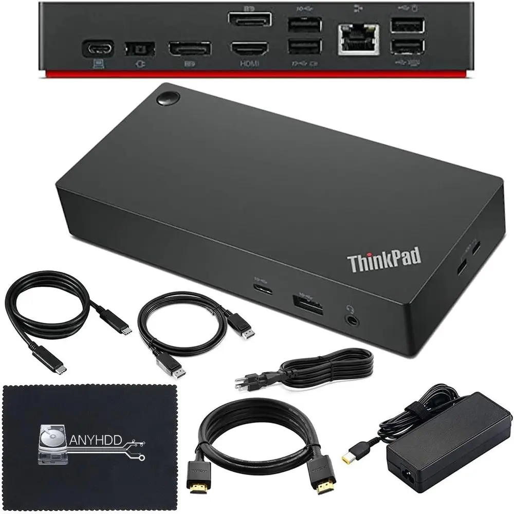 Docking Station for Dual 4K Monitors - 90W Adapter, HDMI, DisplayPort, USB-C Cables Included (Renewed)
Docking Station for Dual 4K Monitors - 90W Adapter, HDMI, DisplayPort, USB-C Cables Included (Renewed)