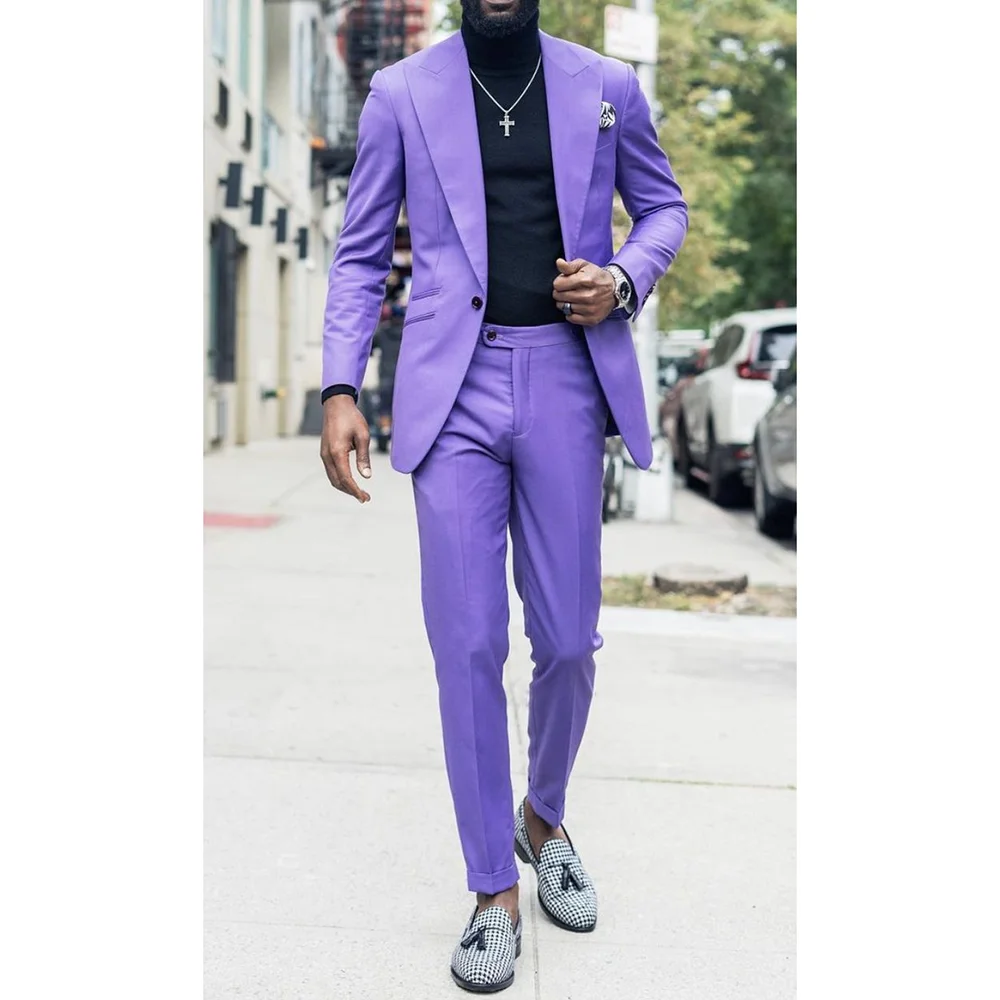 Purple Single Breasted Men's Suit Travel Business Casual 2 Pieces Jacket Pants Commute Daily Male Suits
Purple Single Breasted Men's Suit Travel Business Casual 2 Pieces Jacket Pants Commute Daily Male Suits