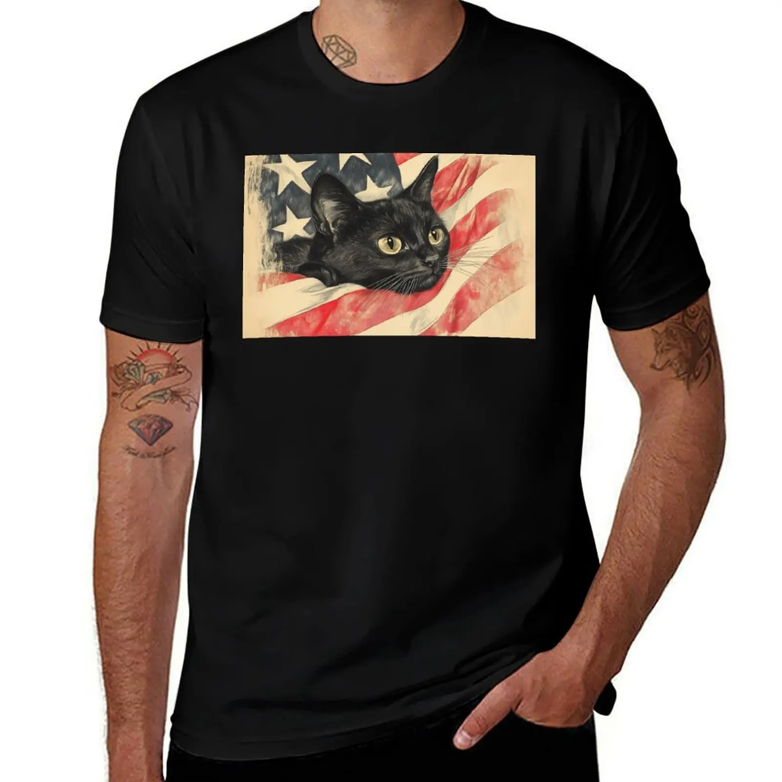 Cat on the US Flag T-Shirt cotton graphic tees cheap stuff Personalized t-shirt for a boy mens cotton t shirts
Cat on the US Flag T-Shirt cotton graphic tees cheap stuff Personalized t-shirt for a boy mens cotton t shirts