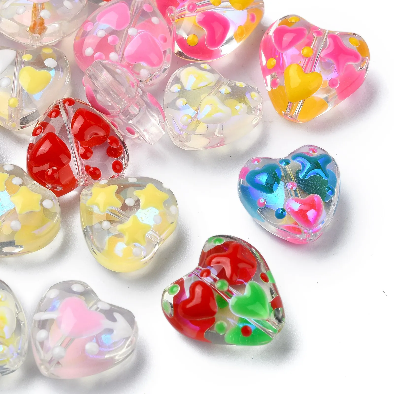 18Pcs Handmade Lampwork Glass Heart Beads Colorful Bumpy Glass Heart Loose Beads for DIY Jewelry
18Pcs Handmade Lampwork Glass Heart Beads Colorful Bumpy Glass Heart Loose Beads for DIY Jewelry