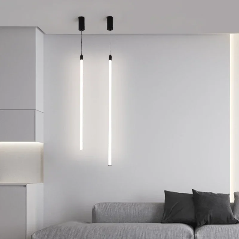 Modern Nordic minimalist long LED chandelier is suitable for TV background wall bedroom bedside decoration small chandelier
Modern Nordic minimalist long LED chandelier is suitable for TV background wall bedroom bedside decoration small chandelier