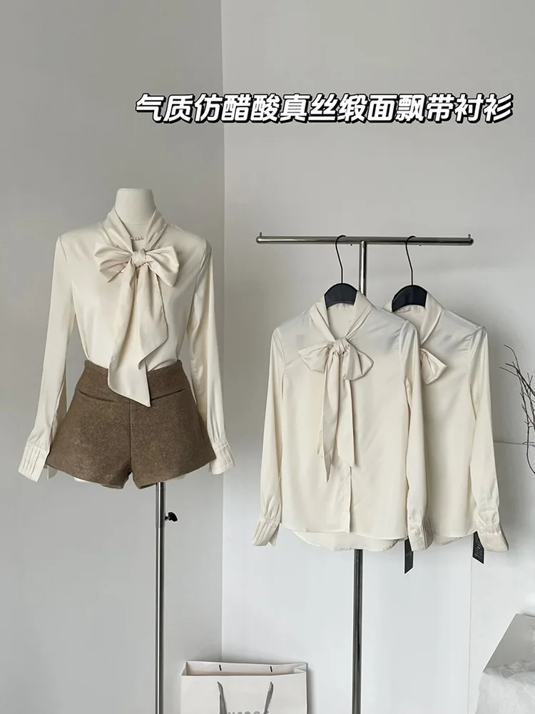 Women Temperament Lace-Up Sweet Chic Shirt Spring New Fashion Elegant Blouse Casual Solid Color Long Sleeve Top
Women Temperament Lace-Up Sweet Chic Shirt Spring New Fashion Elegant Blouse Casual Solid Color Long Sleeve Top