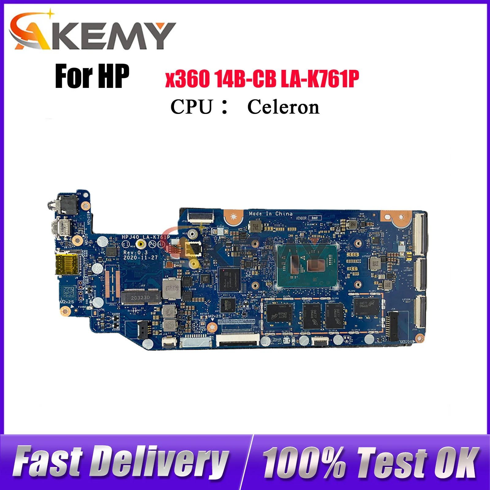 LA-K761P для ноутбука HP Chromebook X360 14B-CB, материнская плата M47681-001 с процессором N4000 N4500 N6000, 4 ГБ ОЗУ, 64 ГБ SSD, 100% тестирование
LA-K761P для ноутбука HP Chromebook X360 14B-CB, материнская плата M47681-001 с процессором N4000 N4500 N6000, 4 ГБ ОЗУ, 64 ГБ SSD, 100% тестирование