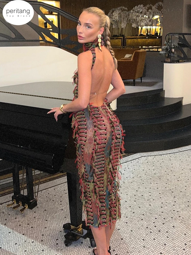 PERITANG Hole Sexy Women Dress Knitted See Through Tassel Colorful Patchwork Backless Sleeveless 2024 Slim Club Party Bodycon
PERITANG Hole Sexy Women Dress Knitted See Through Tassel Colorful Patchwork Backless Sleeveless 2024 Slim Club Party Bodycon