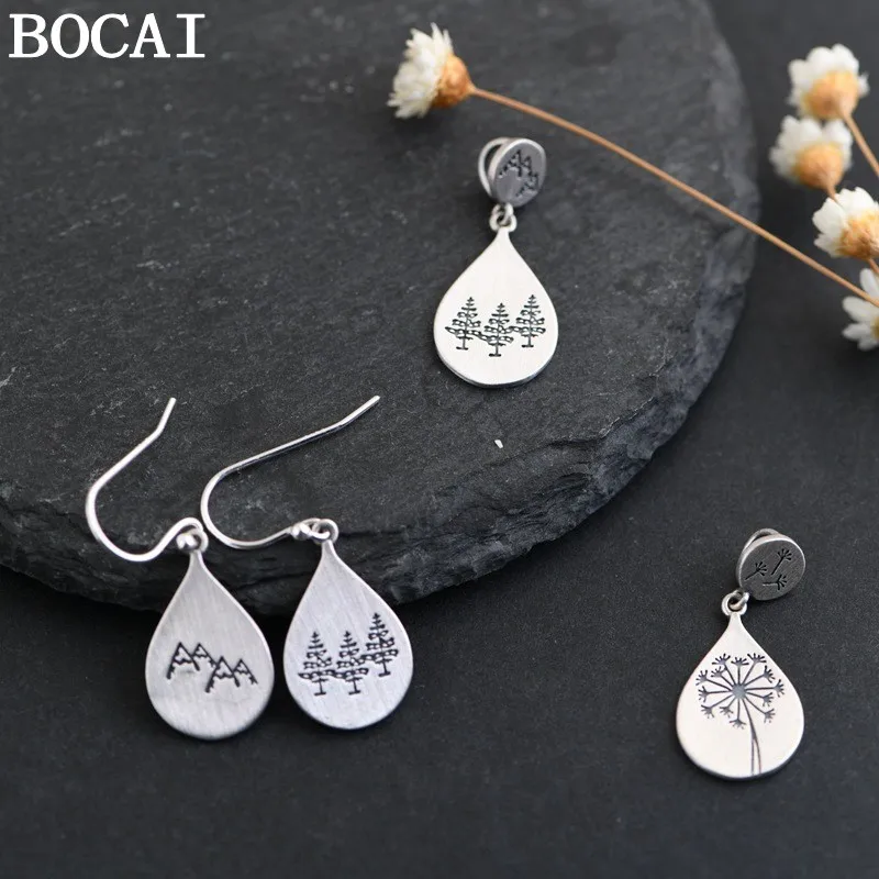 BOCAI New S925 Sterling Silver Jewelry Vintage Fashion Water Droplet Forest Dandelion Pendant Women's Selected Gift
BOCAI New S925 Sterling Silver Jewelry Vintage Fashion Water Droplet Forest Dandelion Pendant Women's Selected Gift