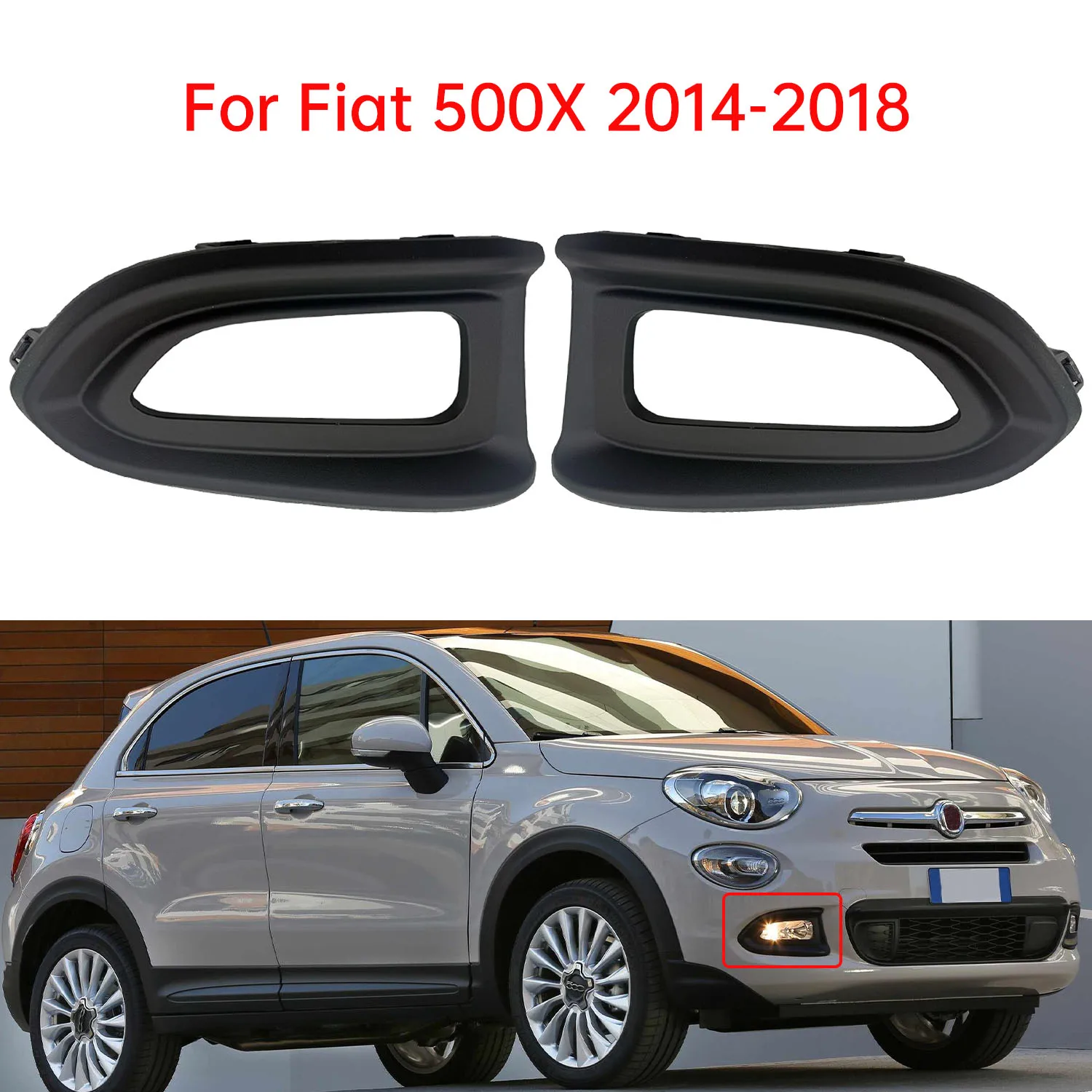 For Fiat 500X 2014 2015 2016 2017 2018 Left Right Front Fog Lamp Frame Lower Grille Light Cover 735568939 Matte Black Cover
For Fiat 500X 2014 2015 2016 2017 2018 Left Right Front Fog Lamp Frame Lower Grille Light Cover 735568939 Matte Black Cover