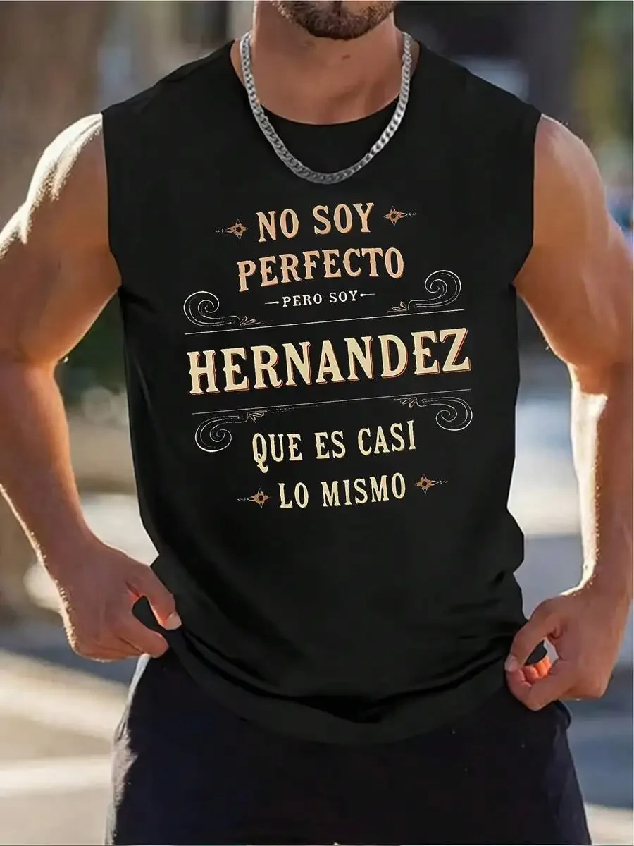 Mens Sleeveless Tank Top With Spanish Quote Print Casual Comfortable Fitness Wear
Mens Sleeveless Tank Top With Spanish Quote Print Casual Comfortable Fitness Wear