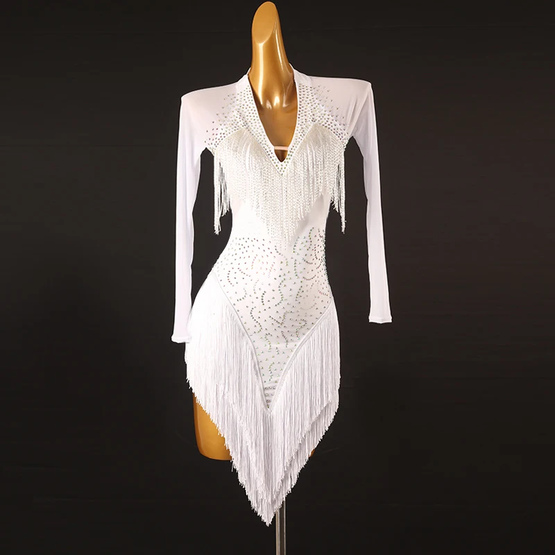 New Latin Dance Dress Customized Long sleeved High end Rhinestone Tassel Latin Dance Adult and Children Chacha Latin Dance Dress
New Latin Dance Dress Customized Long sleeved High end Rhinestone Tassel Latin Dance Adult and Children Chacha Latin Dance Dress