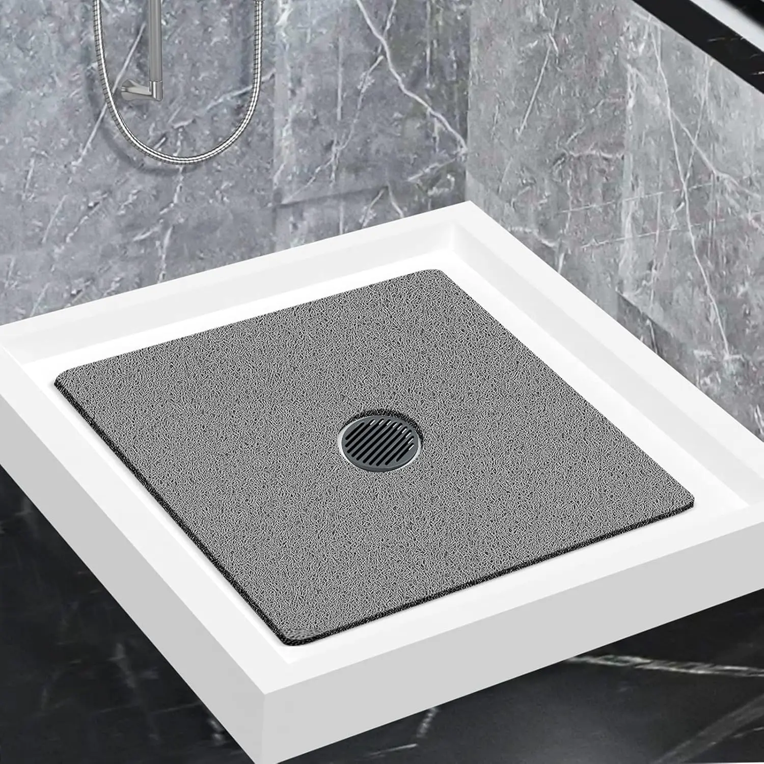 Shower Mat Non Slip, Soft Bath Mat with Drain, Quick Drying PVC Loofah Bathtub Mat, 24x24 Inch Grey
Shower Mat Non Slip, Soft Bath Mat with Drain, Quick Drying PVC Loofah Bathtub Mat, 24x24 Inch Grey