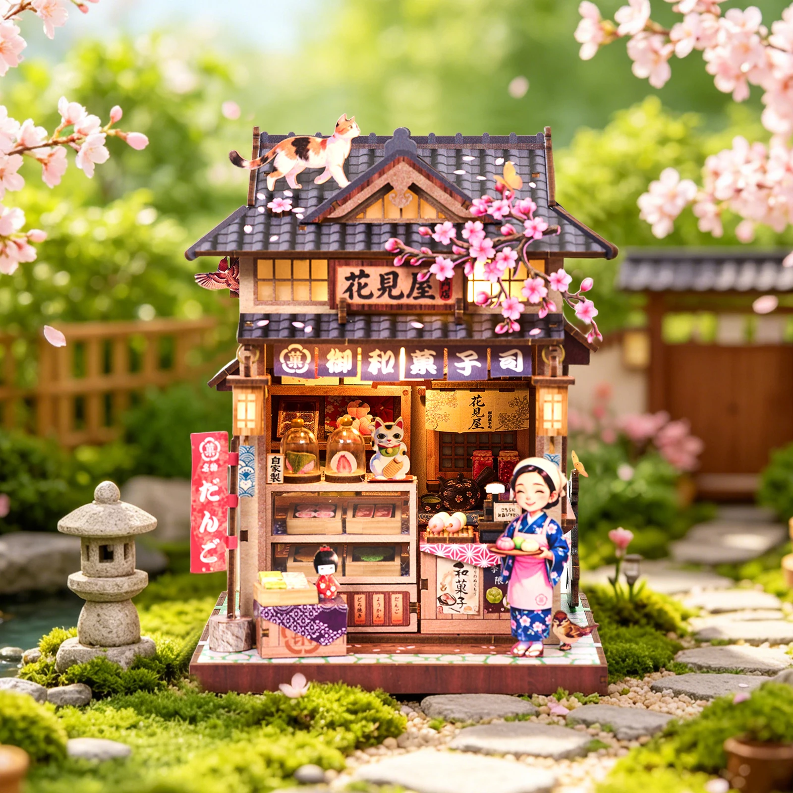 DIY Miniature Dollhouse Book Nook Kit 3D Wooden Puzzle Hanamiya Japanese Wagashi Shop Model Building Home Decoration Gifts
DIY Miniature Dollhouse Book Nook Kit 3D Wooden Puzzle Hanamiya Japanese Wagashi Shop Model Building Home Decoration Gifts
