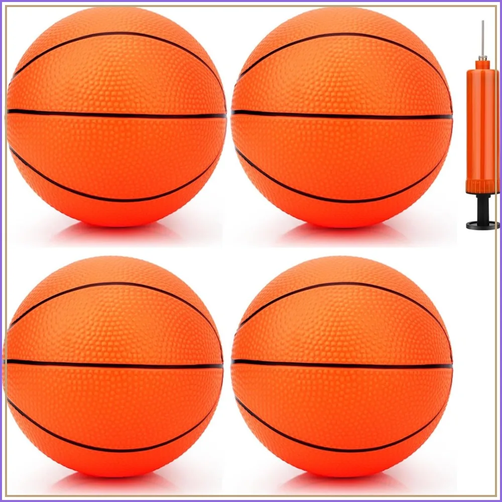 7" Mini Basketball for Indoor Hoops, Soft Rubber Replacement, 4 Pack with Air Pump
7" Mini Basketball for Indoor Hoops, Soft Rubber Replacement, 4 Pack with Air Pump