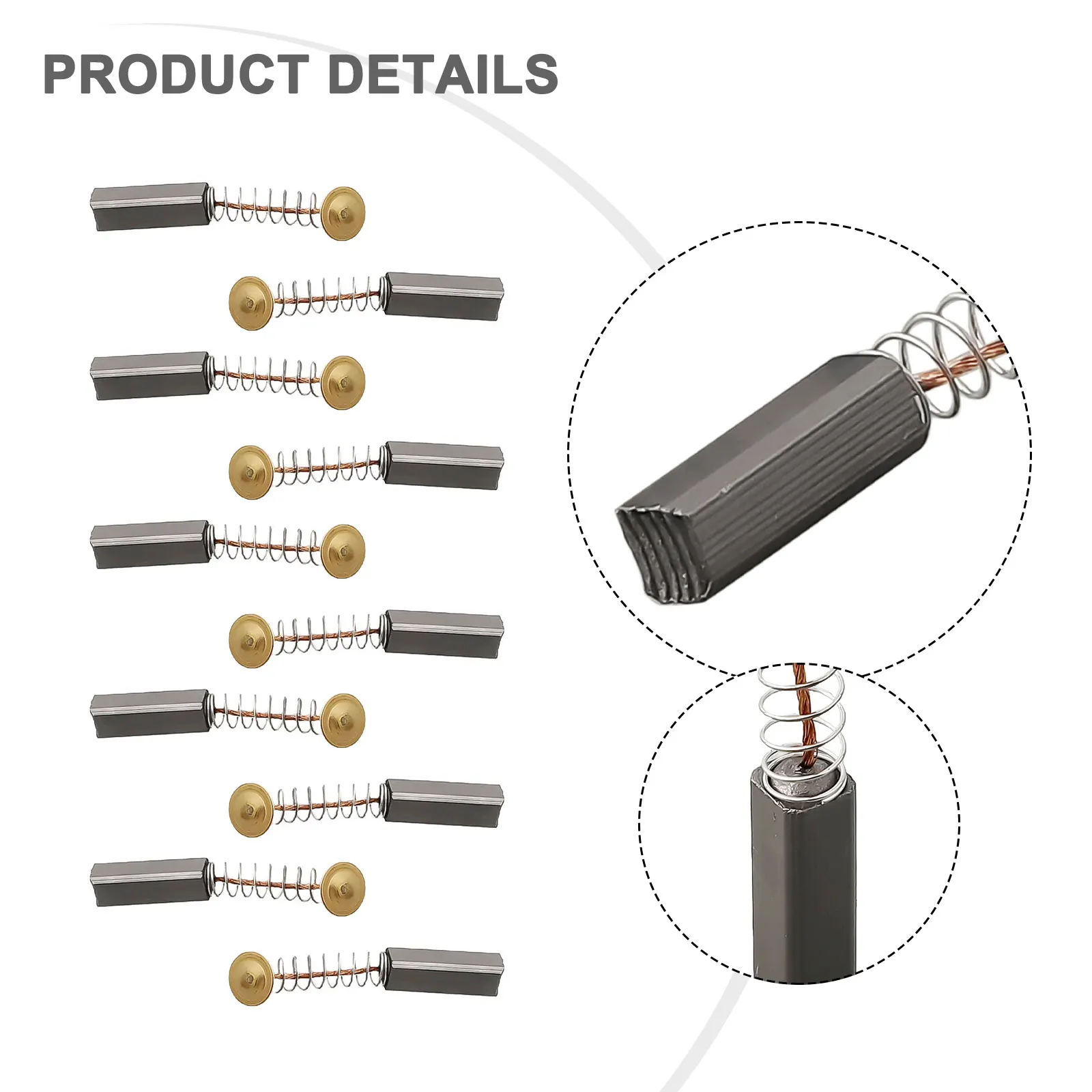 Power Tool Carbon Brushes 20x6x6mm Electric Motors Metal Parts Replacement Spring Length 30mm Hammer Drills Vacuum Cleaners
Power Tool Carbon Brushes 20x6x6mm Electric Motors Metal Parts Replacement Spring Length 30mm Hammer Drills Vacuum Cleaners