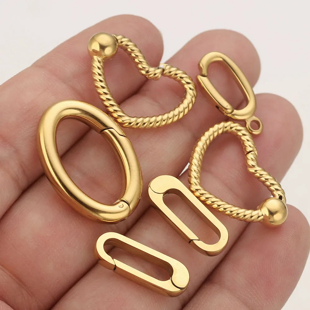 2pcs LOT Stainless Steel Clasps Heart Oval Ring Lobster Clasp Hook Connectors Necklace for DIY Jewelry Making Materials Supplies
2pcs LOT Stainless Steel Clasps Heart Oval Ring Lobster Clasp Hook Connectors Necklace for DIY Jewelry Making Materials Supplies