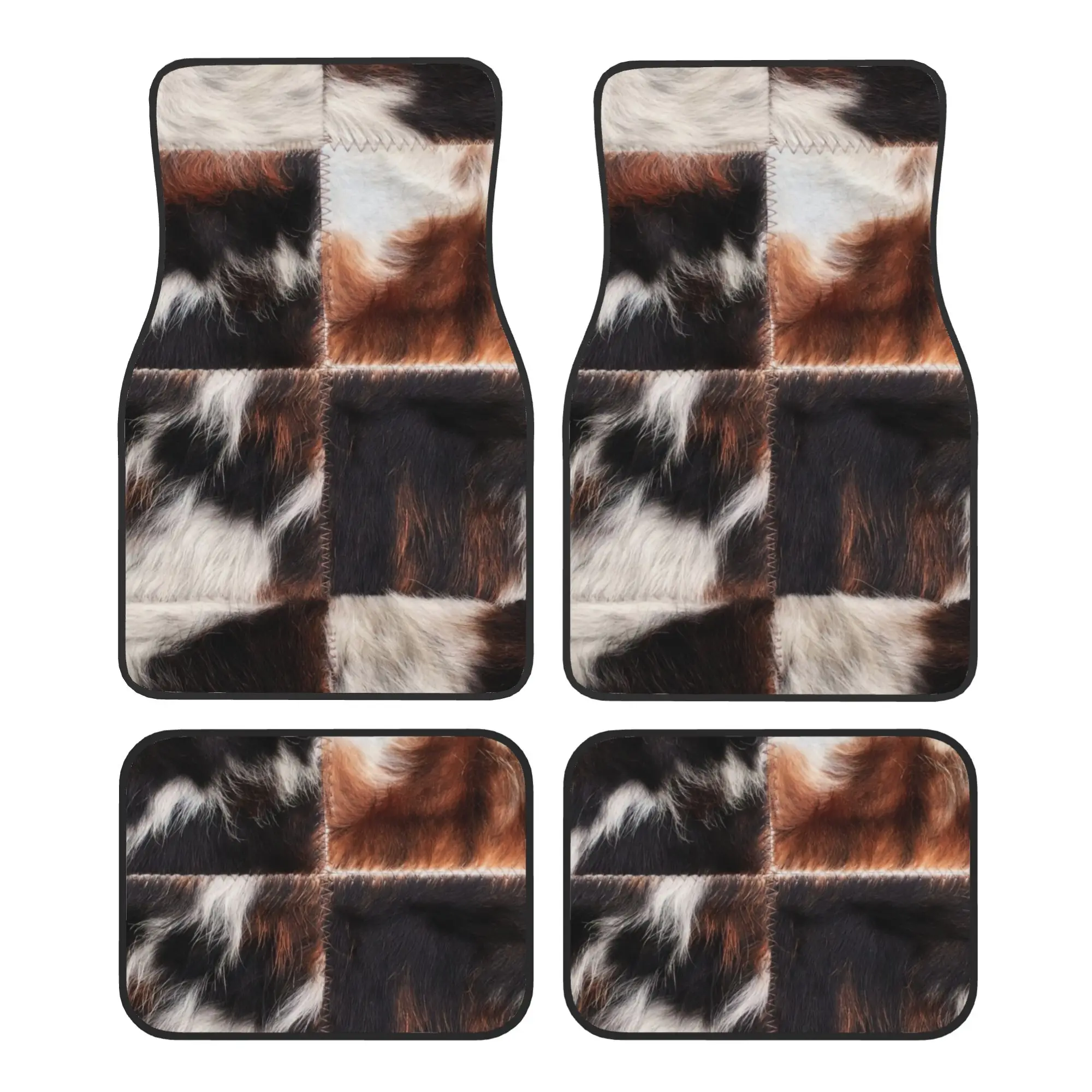 Checkered Cowhide Fur Car Floor Mats 4 Pieces Crystal Velvet Animal Leather Texture Universal Car Front Rear Carpets Foot Mats
Checkered Cowhide Fur Car Floor Mats 4 Pieces Crystal Velvet Animal Leather Texture Universal Car Front Rear Carpets Foot Mats