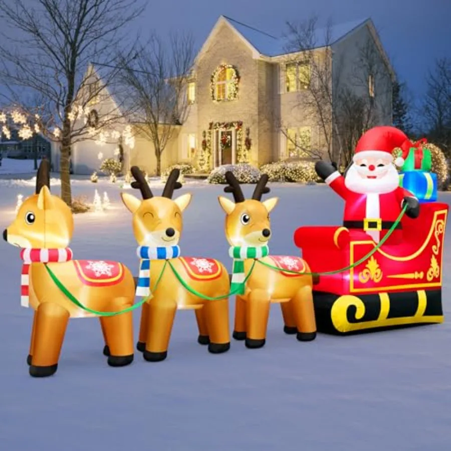 12 FT Long Santa Sleigh Inflatable Christmas Decorations Outdoor 3 Reindeers, Built-in LEDs Funny Christmas Inflatables Sled Xm
12 FT Long Santa Sleigh Inflatable Christmas Decorations Outdoor 3 Reindeers, Built-in LEDs Funny Christmas Inflatables Sled Xm