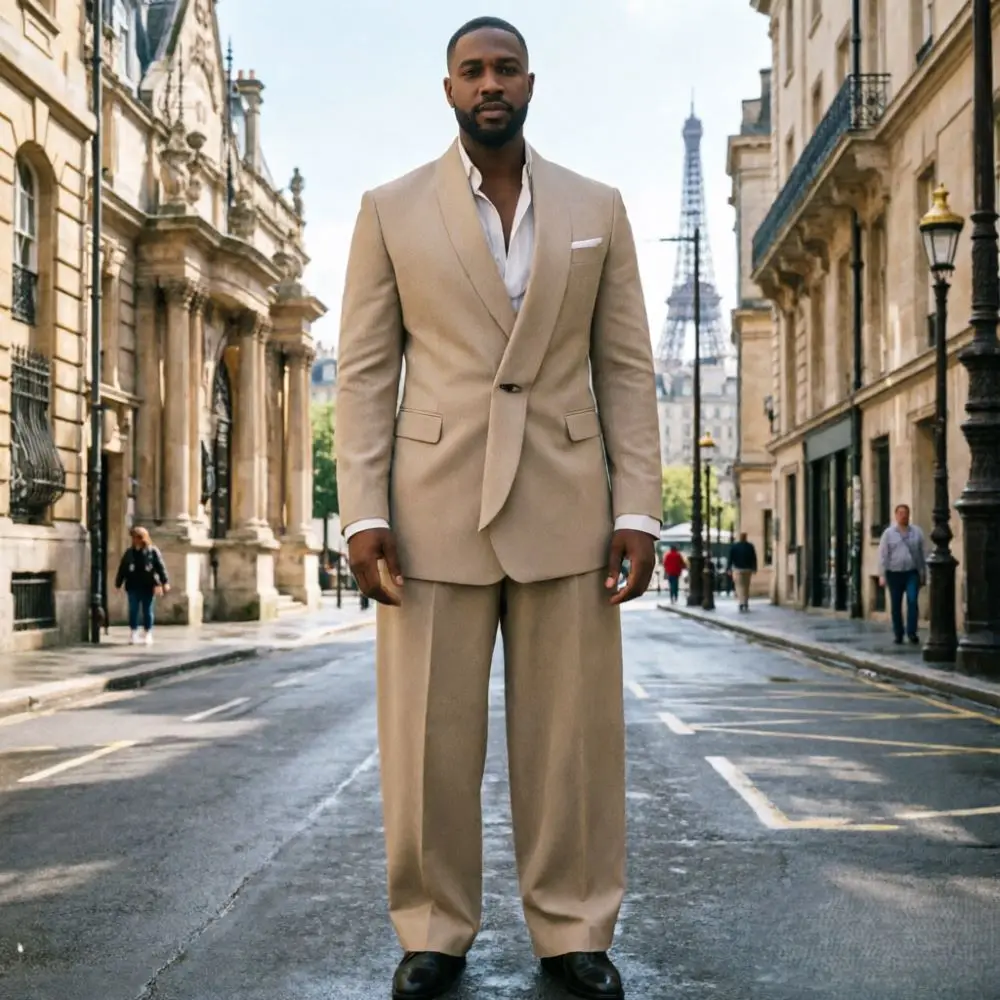 Sand Luxe Tailored Men 2 Piece Wedding Suit Gold Buttons Slim Fit Blazer Pants Formal Attire Luxury Occasion Wear For Prom 2026
Sand Luxe Tailored Men 2 Piece Wedding Suit Gold Buttons Slim Fit Blazer Pants Formal Attire Luxury Occasion Wear For Prom 2026