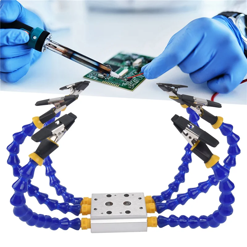 AC23-Bench Vise Table Clamp Soldering Station With 6Pcs Flexible Arms Soldeirng Iron Holder PCB Welding Repair Tool
AC23-Bench Vise Table Clamp Soldering Station With 6Pcs Flexible Arms Soldeirng Iron Holder PCB Welding Repair Tool