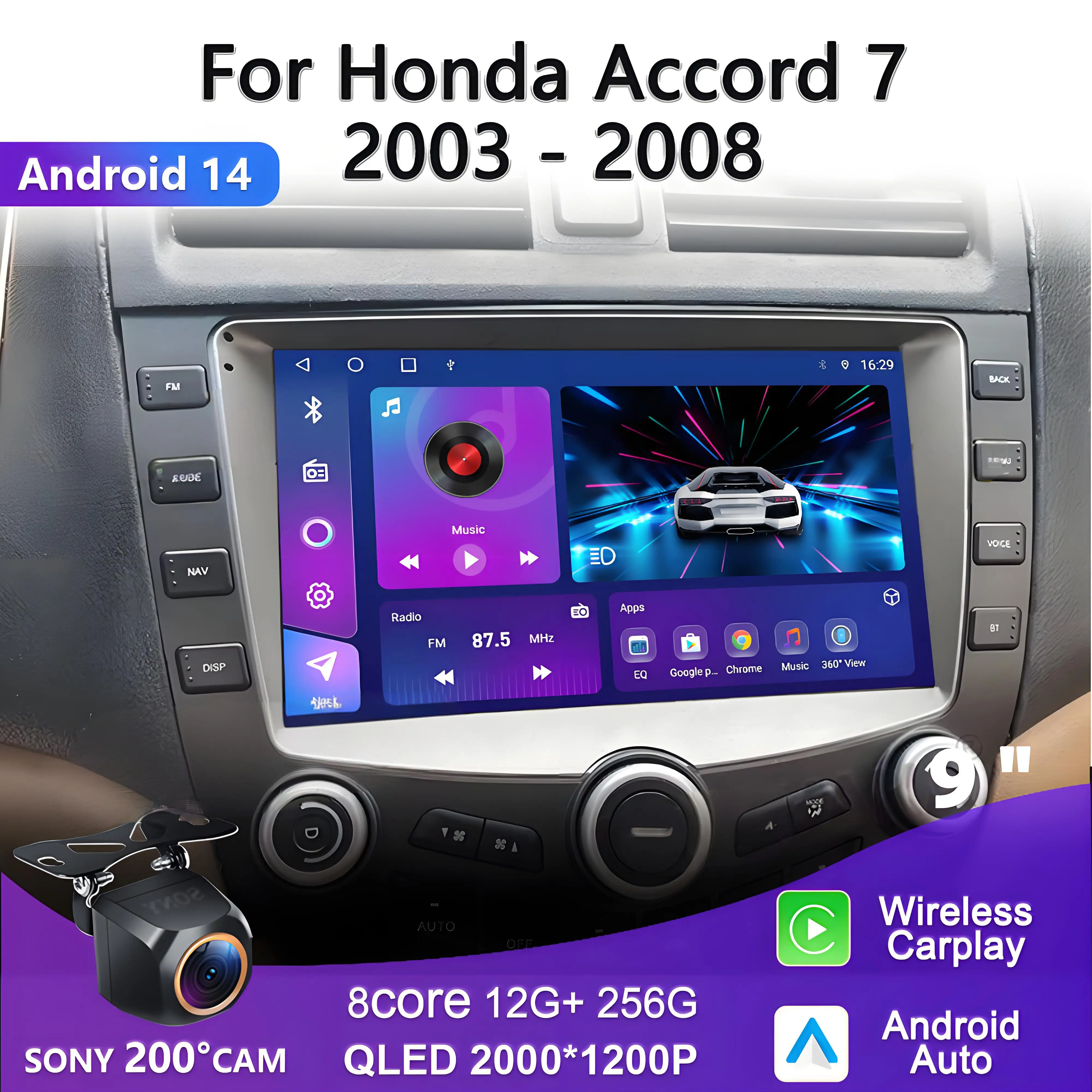 2K Incell Screen Android 14 For Honda Accord 7 CM 2003 - 2008 high-performance CPU 5G Car Radio Stereo Multimedia Player
2K Incell Screen Android 14 For Honda Accord 7 CM 2003 - 2008 high-performance CPU 5G Car Radio Stereo Multimedia Player