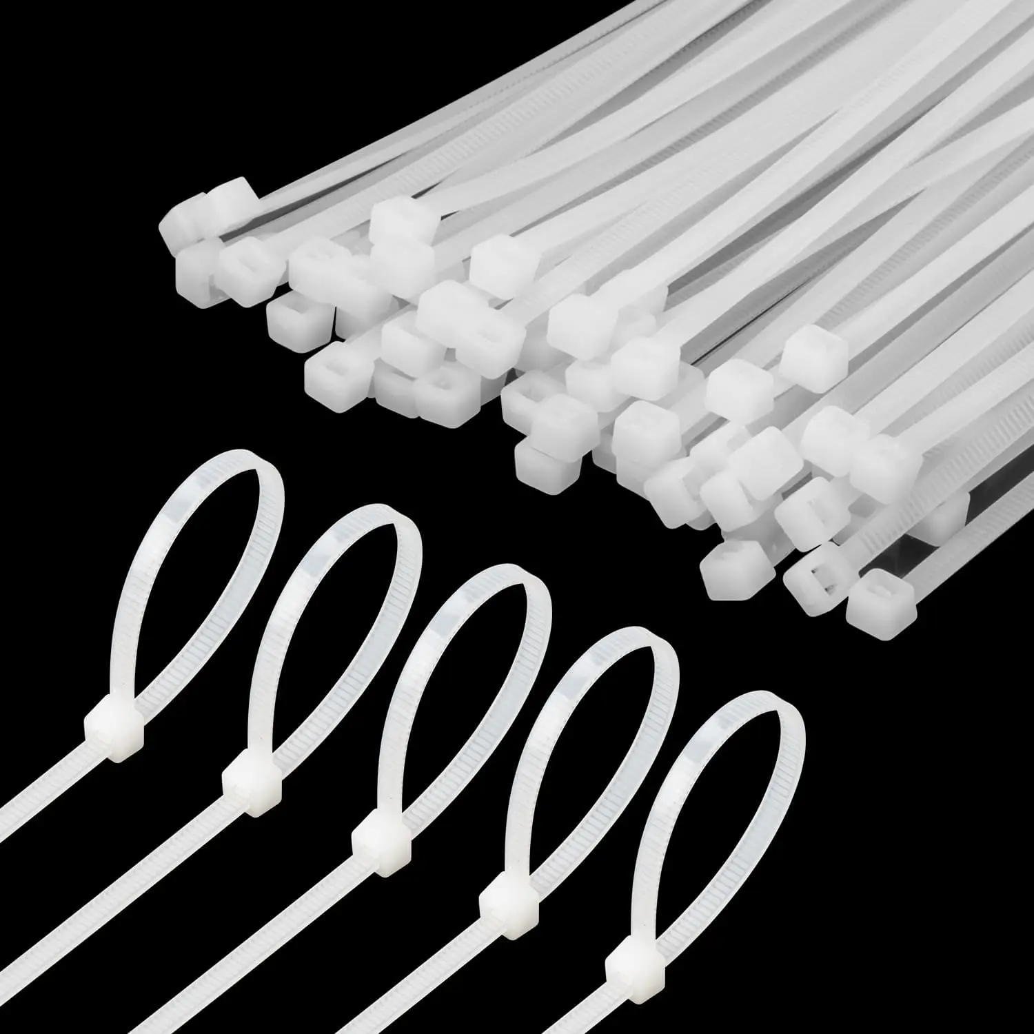 8 inch White Zip Ties 1000 Pack 40 Lbs Nylon PA66 Heavy Duty Cable Ties for Indoor and Outdoor Use
8 inch White Zip Ties 1000 Pack 40 Lbs Nylon PA66 Heavy Duty Cable Ties for Indoor and Outdoor Use