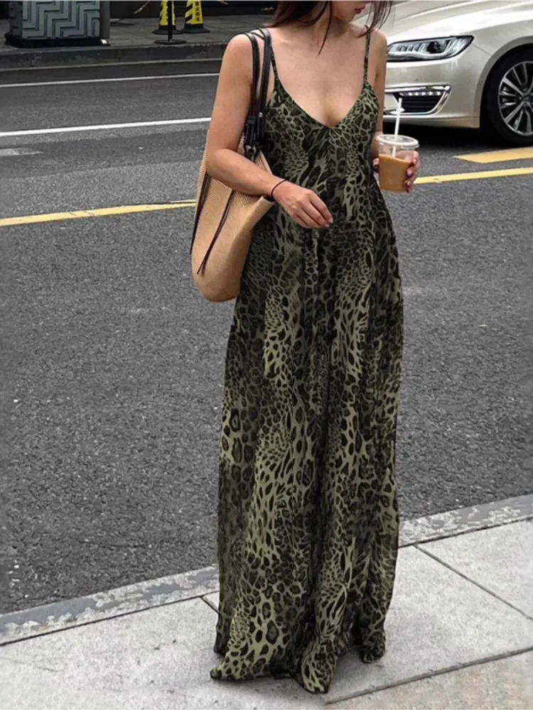 Dresses 2025 Woman Sexy Sling Leopard Print Low Cut V-neck Temperament Vestidos Slim Simple Style Trendy Commuting Off Shoulder
Dresses 2025 Woman Sexy Sling Leopard Print Low Cut V-neck Temperament Vestidos Slim Simple Style Trendy Commuting Off Shoulder