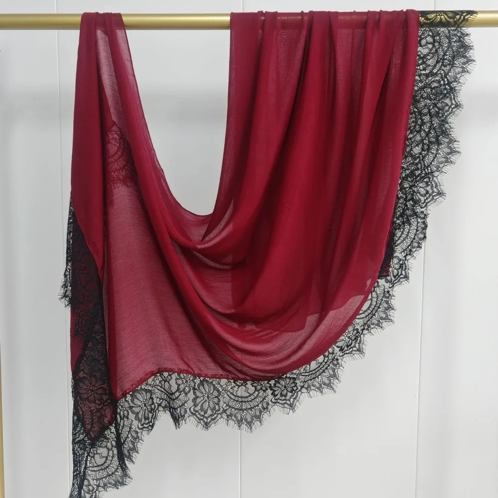 Модный солнцезащитный платок с кружевной отделкой, длинный однотонный хиджаб, хлопковая тонкая большая шаль для девочек
Модный солнцезащитный платок с кружевной отделкой, длинный однотонный хиджаб, хлопковая тонкая большая шаль для девочек