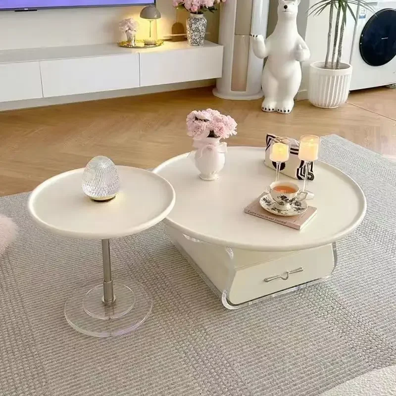 Cream modern new simple combination round coffee table small apartment acrylic living room retro home
Cream modern new simple combination round coffee table small apartment acrylic living room retro home