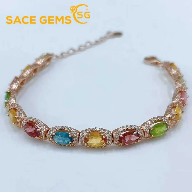 SACE GEMS Luxury 925 Sterling Silver 4*6MM Natual Tourmaline Gemstone Bracelrts for Women Engagement Cocktail Party Fine Jewelry
SACE GEMS Luxury 925 Sterling Silver 4*6MM Natual Tourmaline Gemstone Bracelrts for Women Engagement Cocktail Party Fine Jewelry