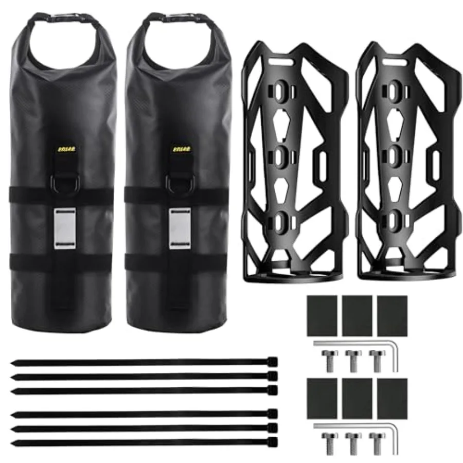 2 Pack Front Fork Bags, Mountain/Road Bike Waterproof Roll Top Design, 5L Capacity, Sporty Casual Style
2 Pack Front Fork Bags, Mountain/Road Bike Waterproof Roll Top Design, 5L Capacity, Sporty Casual Style