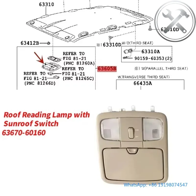 Dome Lamp Over Head Roof Reading Light 63670-60070 Interior Lighting Accessories
Dome Lamp Over Head Roof Reading Light 63670-60070 Interior Lighting Accessories