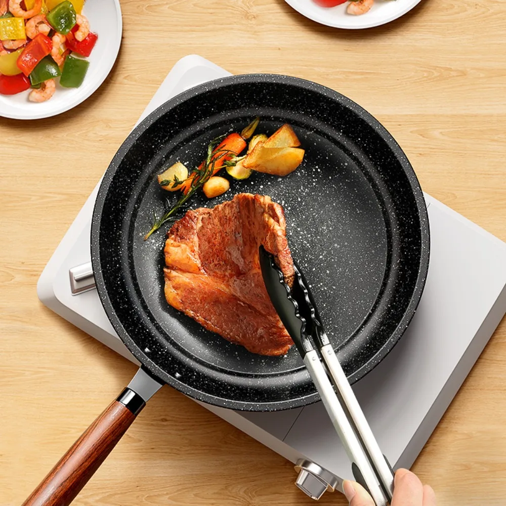 Kitchen Cookware Non Stick Frying Pan Flat Bottomed Wood Handle Saucepan with Lid Iron Stir Fry Pan Induction Cooker
Kitchen Cookware Non Stick Frying Pan Flat Bottomed Wood Handle Saucepan with Lid Iron Stir Fry Pan Induction Cooker