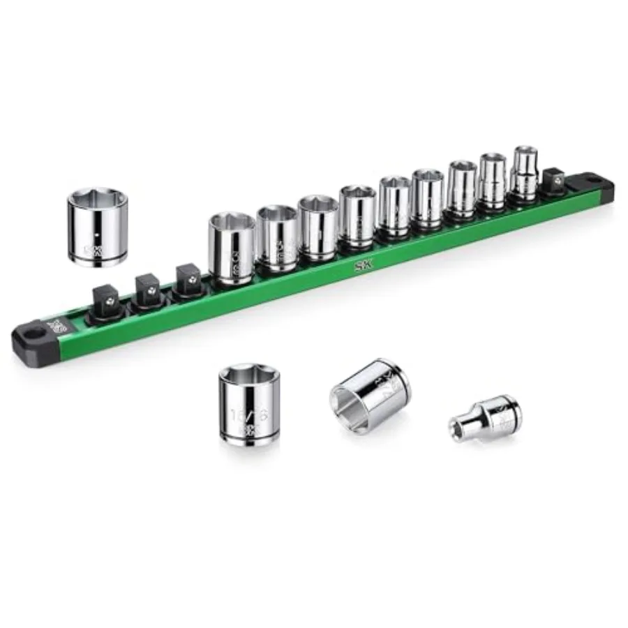 3/8" Drive Socket Set, SAE Sockets, 13-Piece, 1/4" to 1", SuperKrome Finish, Premium CR-V Construction, with Aluminum Socket Or
3/8" Drive Socket Set, SAE Sockets, 13-Piece, 1/4" to 1", SuperKrome Finish, Premium CR-V Construction, with Aluminum Socket Or