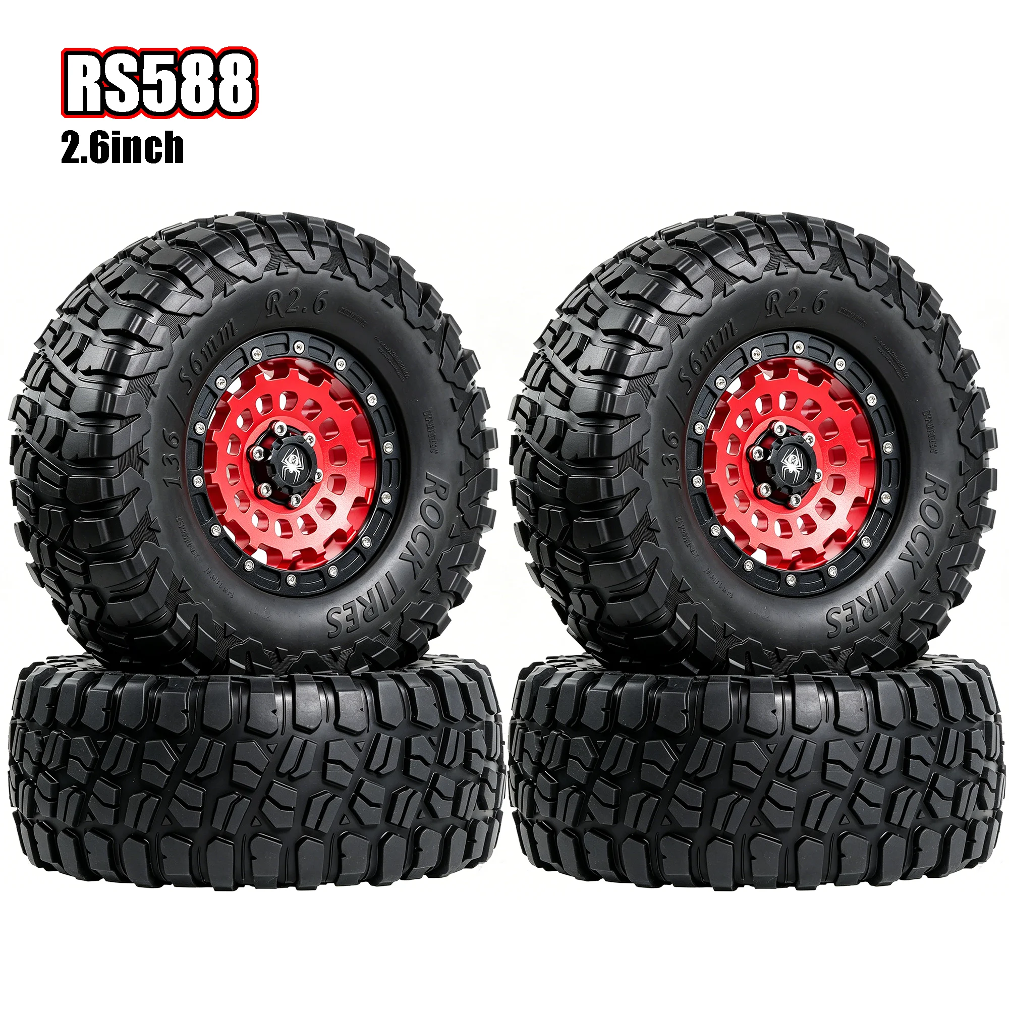 RED SPIDER 4Pcs 2.2" RC Crawler Tires and Metal Beadlock Wheels for 1/8 1/10 RC Crawler Car SCX10 I II III Pro TRX4 TRX6 Gen7/8
RED SPIDER 4Pcs 2.2" RC Crawler Tires and Metal Beadlock Wheels for 1/8 1/10 RC Crawler Car SCX10 I II III Pro TRX4 TRX6 Gen7/8