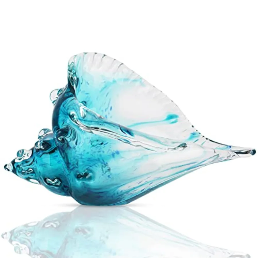 Handblown glass sculpture, modern green sea glass art decorative conch statue, coastal decor shell sculpture, suitable for livi
Handblown glass sculpture, modern green sea glass art decorative conch statue, coastal decor shell sculpture, suitable for livi
