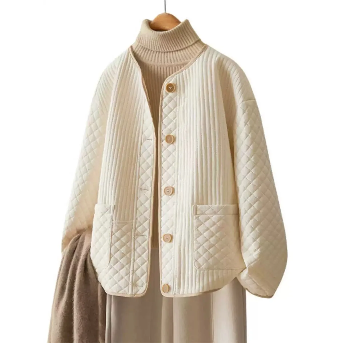 Slim Fit Lightweight Cotton Jaet Women's Faionable Simple Sle Autumn Winter Coat ort Outerwear Korean Version Loose Fit
Slim Fit Lightweight Cotton Jaet Women's Faionable Simple Sle Autumn Winter Coat ort Outerwear Korean Version Loose Fit