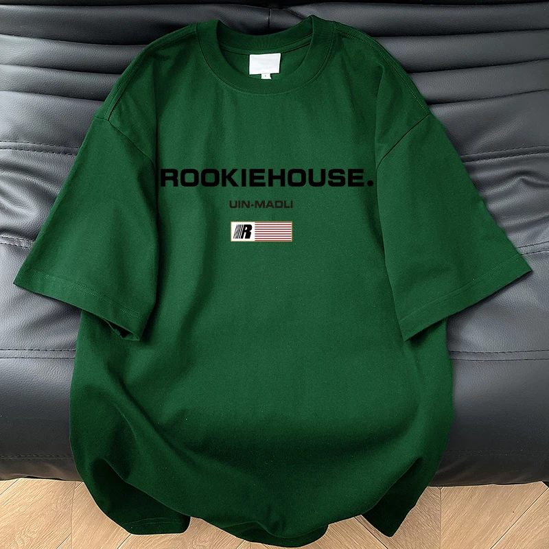 Мужская футболка свободного кроя с коротким рукавом из чистого хлопка, летняя, модная, повседневная, с круглым вырезом, тонкая, стандартного размера.
Мужская футболка свободного кроя с коротким рукавом из чистого хлопка, летняя, модная, повседневная, с круглым вырезом, тонкая, стандартного размера.