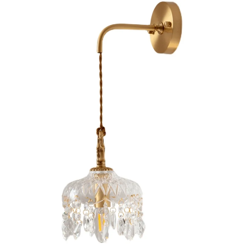 Light luxury wall lamp Japanese French all-copper wall lamp, aisle bedroom living room creative bedside lamp high-end crystal wa
Light luxury wall lamp Japanese French all-copper wall lamp, aisle bedroom living room creative bedside lamp high-end crystal wa