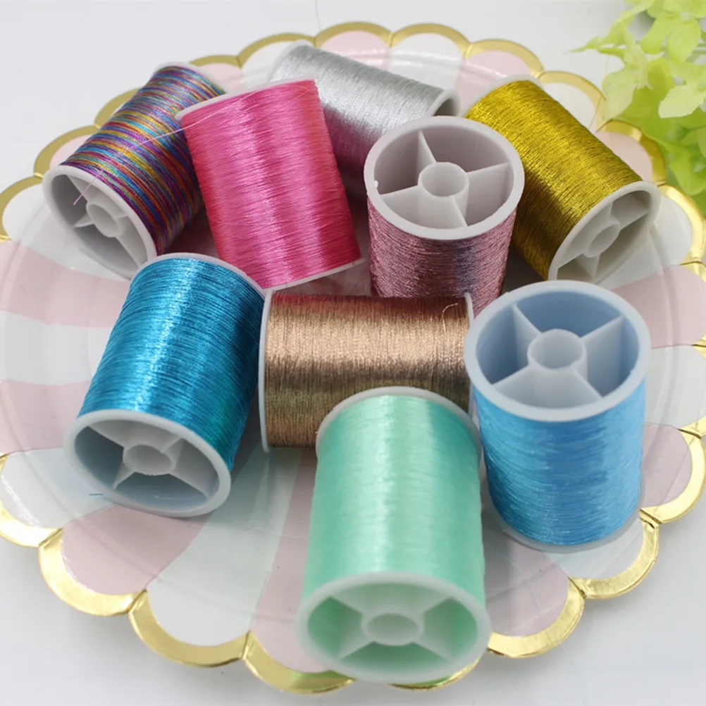 10pcs Metallic Embroidery Thread Shiny Sewing Craft Quilting Cross Floss Set Polyester Spools Glitter Needlework Machine
10pcs Metallic Embroidery Thread Shiny Sewing Craft Quilting Cross Floss Set Polyester Spools Glitter Needlework Machine