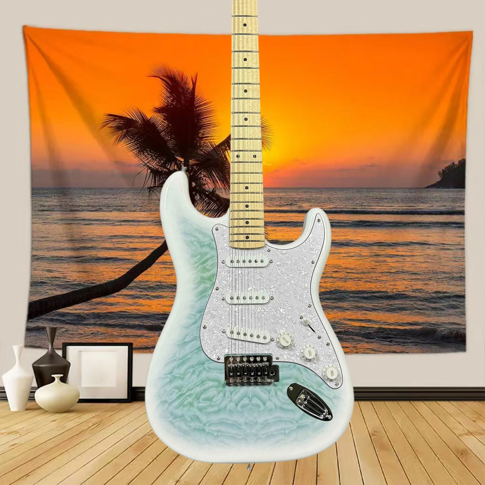 39 Inch White Blue STSS Electric Guitar Maple Neck Mahogany Body SSS Pickup Classic Rock Style Free Shipping
39 Inch White Blue STSS Electric Guitar Maple Neck Mahogany Body SSS Pickup Classic Rock Style Free Shipping