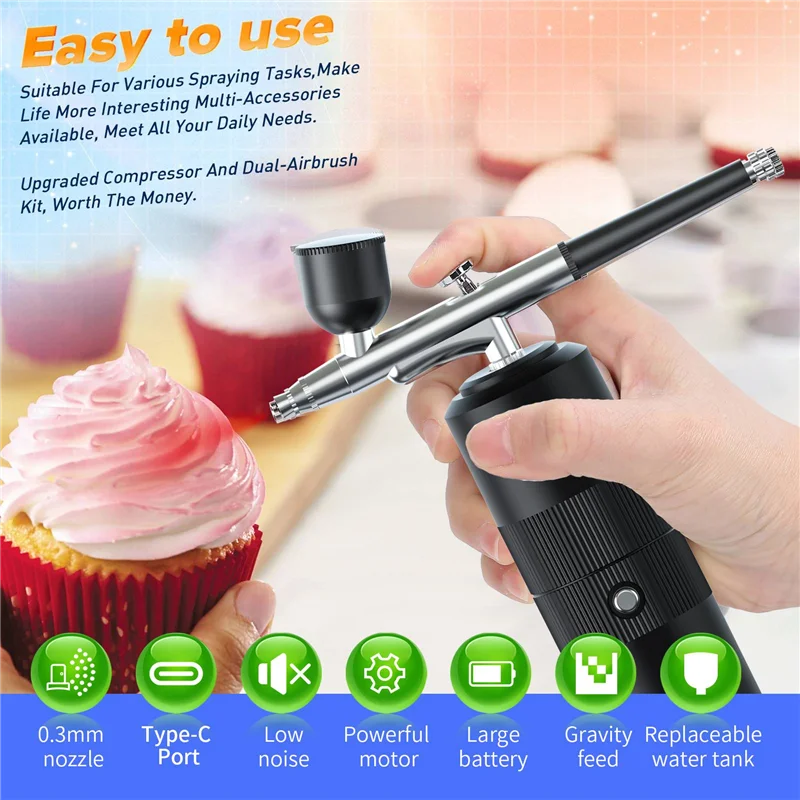 Classy-Black Oxygen Injector Protable Airbrush For Nails Art Paint Air Compressor Nano Fog Mist Spray Manicure DIY Cake Sprayer
Classy-Black Oxygen Injector Protable Airbrush For Nails Art Paint Air Compressor Nano Fog Mist Spray Manicure DIY Cake Sprayer