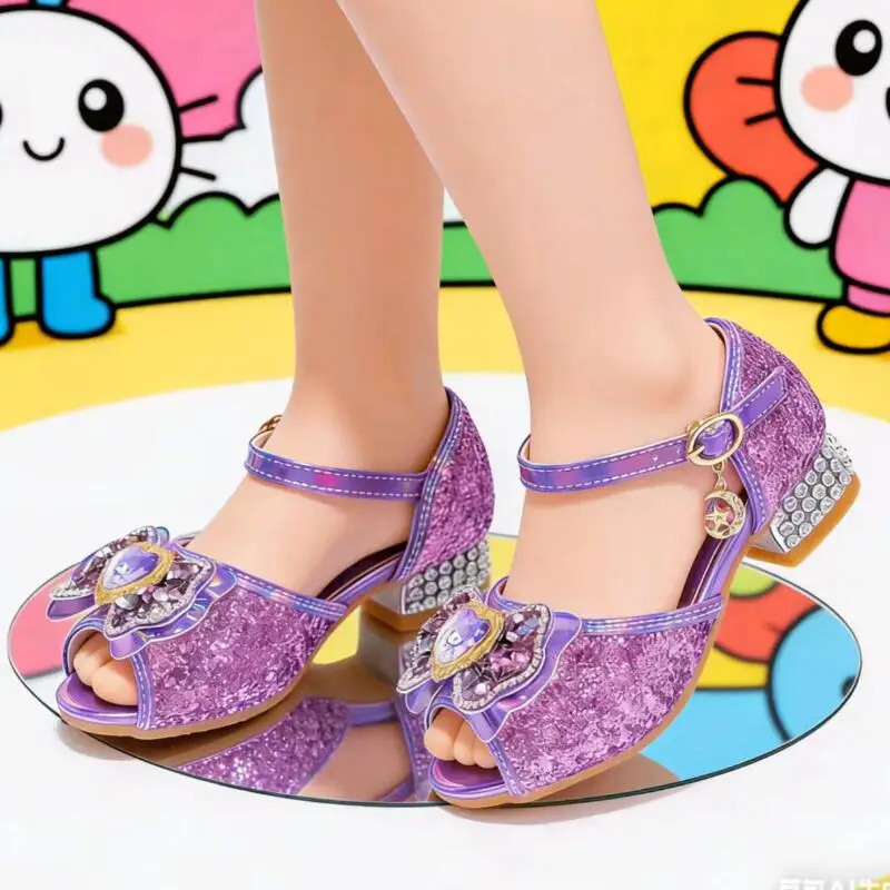 2026 New Anime Girls' Princess Shoes Summer Cartoon Kawaii High Heel Crystal Shoes Children Soft Sole Comfort Shoes Bow Sandals
2026 New Anime Girls' Princess Shoes Summer Cartoon Kawaii High Heel Crystal Shoes Children Soft Sole Comfort Shoes Bow Sandals