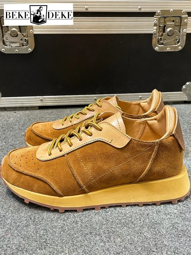 Mens Casual Shoes Vintage Handmade Cowhide Platform Trend Breathable Footwear Lace Up Round Toe Patchwork Daily Non Slip Loafers
Mens Casual Shoes Vintage Handmade Cowhide Platform Trend Breathable Footwear Lace Up Round Toe Patchwork Daily Non Slip Loafers